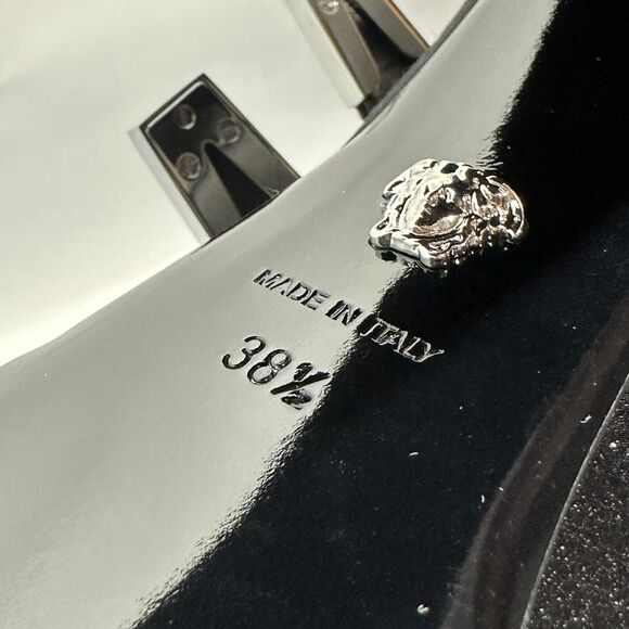 Versace Aevitas Satin Mary Jane Buckle Platform Black Pump 38.5/ 8.5 NWB $1,575 - Picture 13 of 15